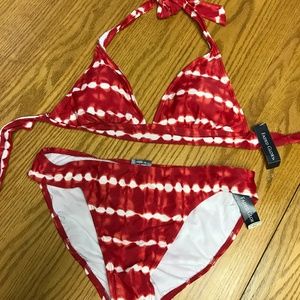 Red/white Tie-dye Bikini